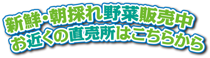 新鮮・朝採れ野菜販売中 お近くの直売所はこちらから